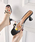 Cone Heel Colorful Jewel Sandals